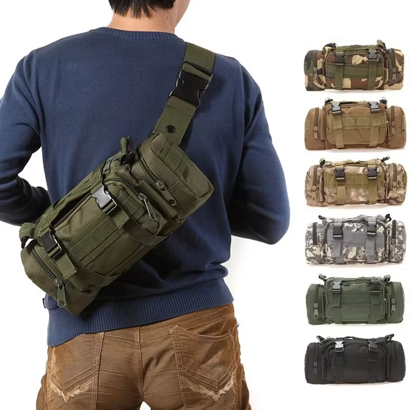 Hiking Backpack Waterproof - メンズタクティカルモールウエストパック防水アウトドアキャンプハイキングポーチ3Pチェストバッグモチラスファニーパックベルト付き財布