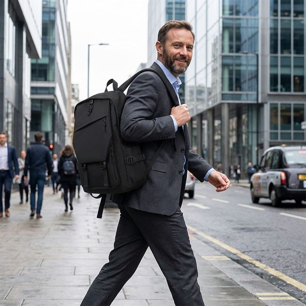 Canvas Backpack Casual - ファッションビジネスメンズバックパックブラック軽量ラップトップバックパック大容量防水トラベルバックパック