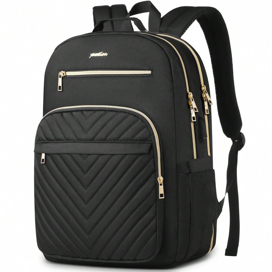 School Backpack Teen - ラップトップバックパック女性用、ティーンガール向けスクールバックパック、ビジネスワークオフィス大学生教師用USBブックバッグ