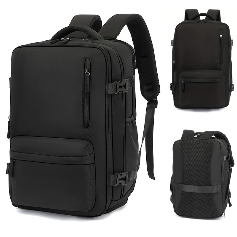 Laptop Backpack 15.6 - 拡張可能なビジネス旅行用バックパック、防水ラップトップバックパック、15.6インチのノートブックに適合、仕事旅行用の荷物ストラップ付き