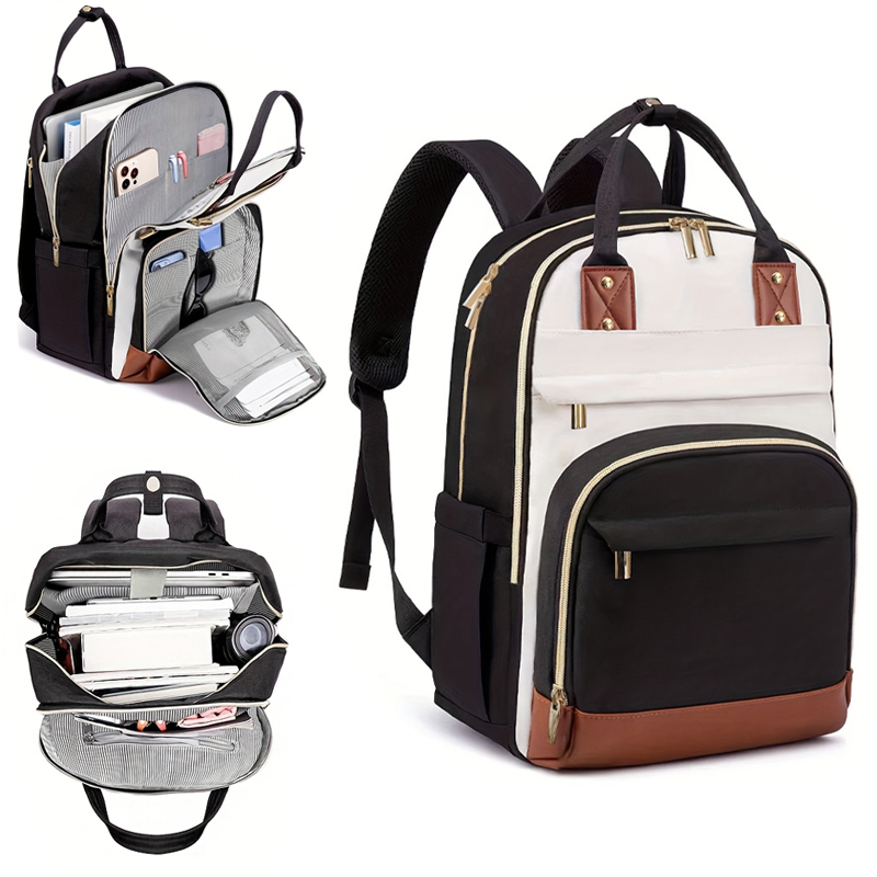 Canvas Backpack Casual - 航空会社がデザインした調節可能なショルダーストラップ付き女性用マルチカラーバックパック、ダブルコンパートメント、ラップトップとタブレット用バッグ
