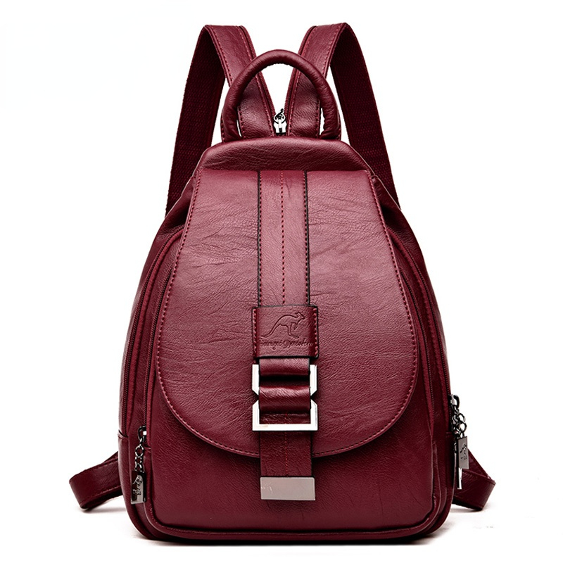 School Backpack Teen - 女性のレトロなスタイルのバックパック,10代の女の子のための革のバックパック