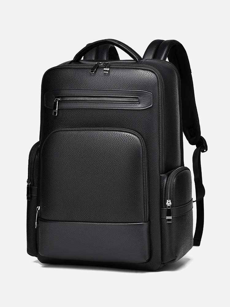 Laptop Backpack 15.6 - メンズファッションバックパック PU レザーサッチェルブリーフケース旅行 15.6 インチラップトップリュックサックオフィスビジネスショルダーバックパック男性