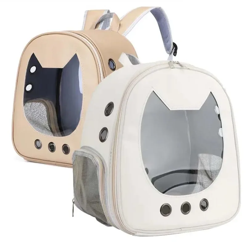 Foldable Backpack Small - ポータブル透明ペットバックパック折りたたみ式屋外キャリーバッグ猫用通気性旅行バッグ子猫/犬用外出ペットバッグ