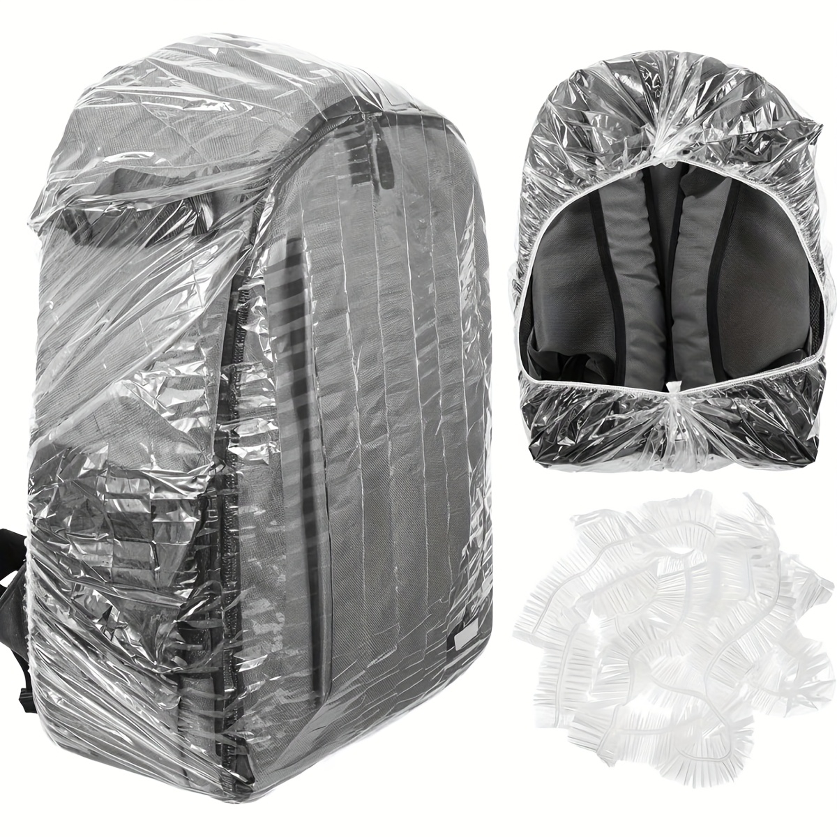 Rain Cover Backpack - 10 個の弾性使い捨てバックパックレインカバー伸縮性のある防水防塵カバーハイキングサイクリングキャンプ旅行用