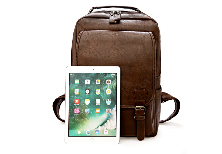 Business Backpack Brief - 多機能PU防水ラップトップバックパック盗難防止ビジネス旅行バッグ軽量耐久性メンズワーク用バックパック