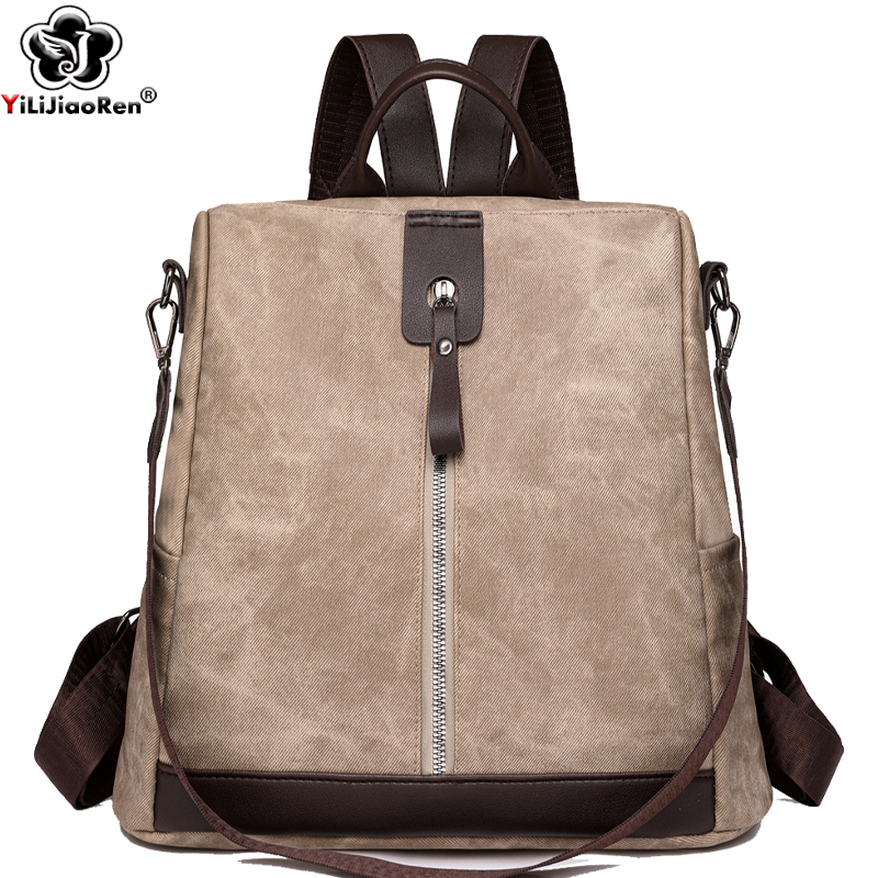 Travel Backpack Anti Theft - ファッション盗難防止バックパック女性高品質レザーデイパック女性ショルダーバッグデザイナーレディース軽量旅行リュックサック