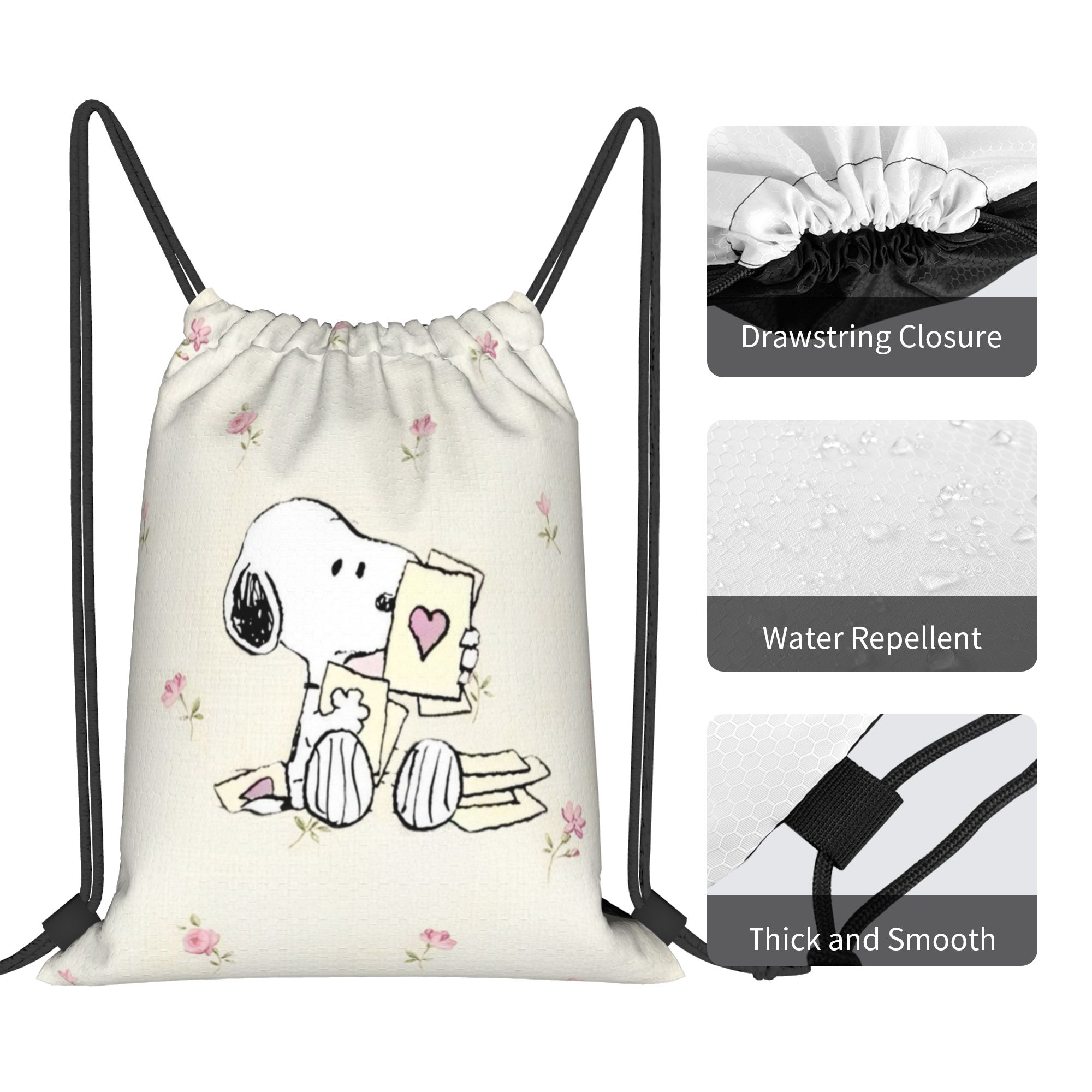 S-Snoopys Loving Gesture バックパッ - Drawstring Gym Bag のレビューと価格