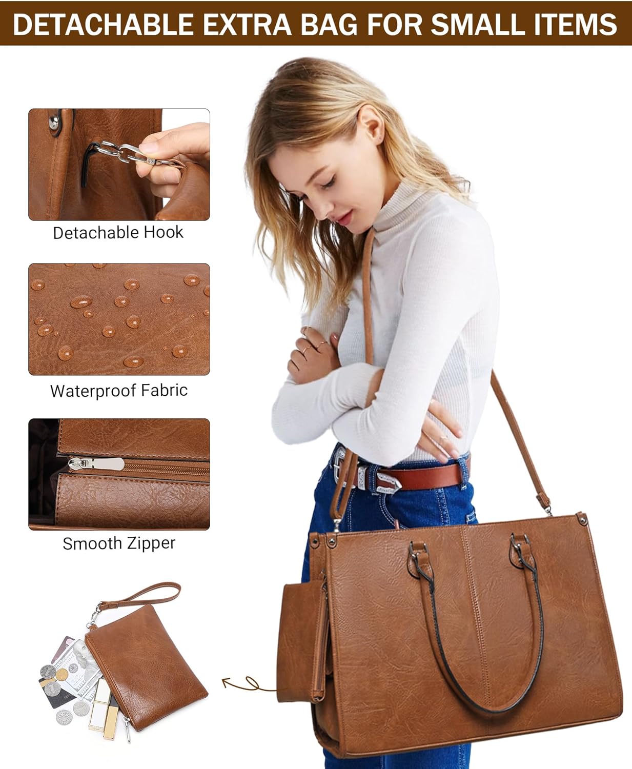 女性向け仕事用2in1ラップトップトートバッグ、断熱ランチコ - Laptop Backpack 15.6 のレビューと価格