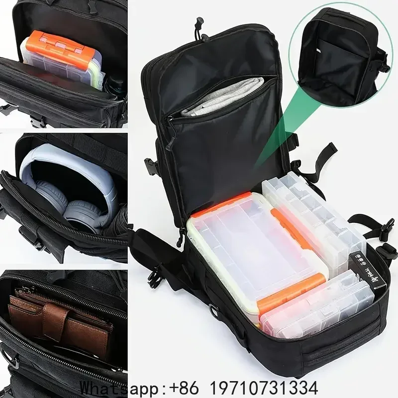 1000D防水バックパックタックル収納バッグ、ダブルショルダ - Sling Backpack Shoulder のレビューと価格