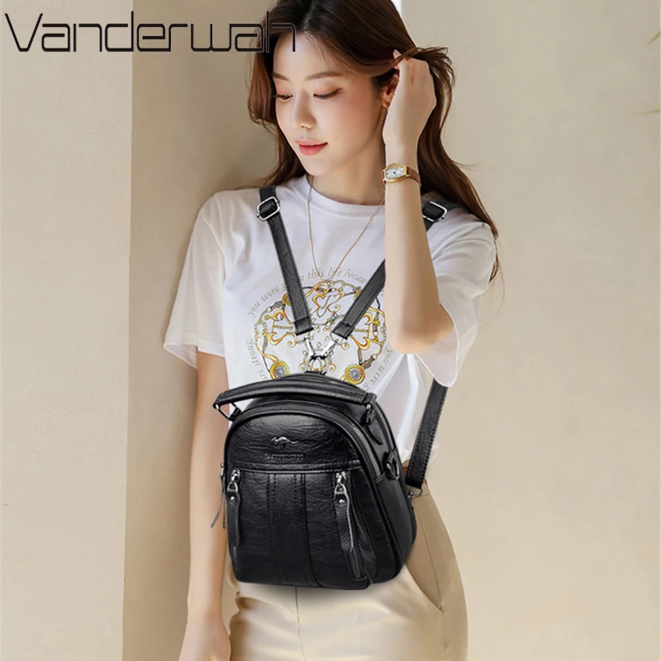 女性用4 in 1レザーバックパック,多機能ショルダーバッグ - Mini Backpack Purse のレビューと価格