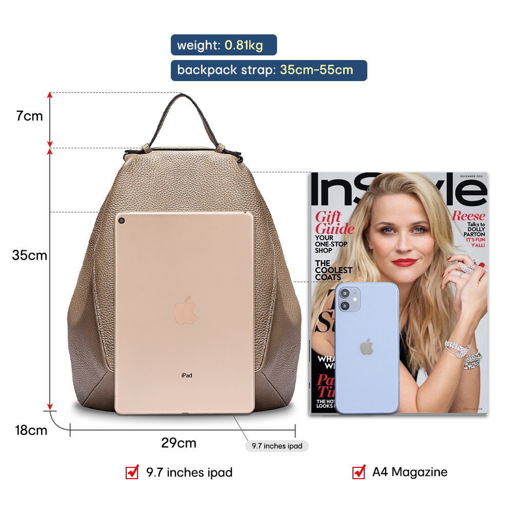 Zency 女性 100% 本革盗難防止バックパック大容量バ - Travel Backpack Anti Theft のレビューと価格