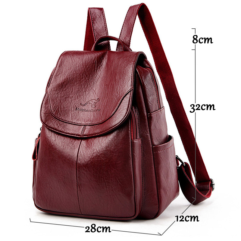9 色の女性ソフトレザーバックパックヴィンテージ女性ショルダ - Leather Backpack Vintage のレビューと価格