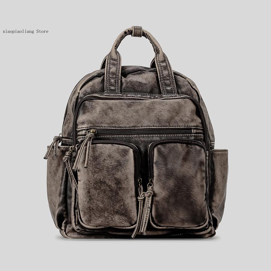 高級ソフトウォッシュPUレザーバックパック、トレンドの女子向 - Leather Backpack Vintage のレビューと価格