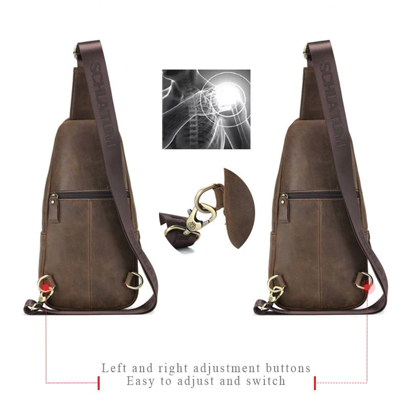 SCHLATUM 100% 本革チェストバッグカジュアルトラ - Leather Backpack Vintage のレビューと価格