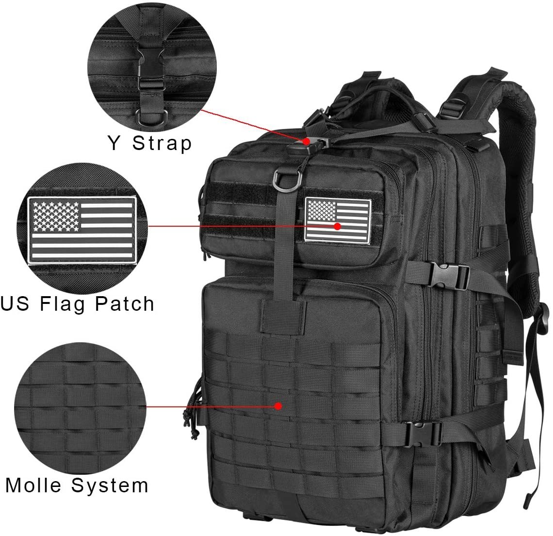 AA 60L 陸軍軍事戦術バックパックメンズ旅行大容量リュッ - Rucksack Military Style のレビューと価格