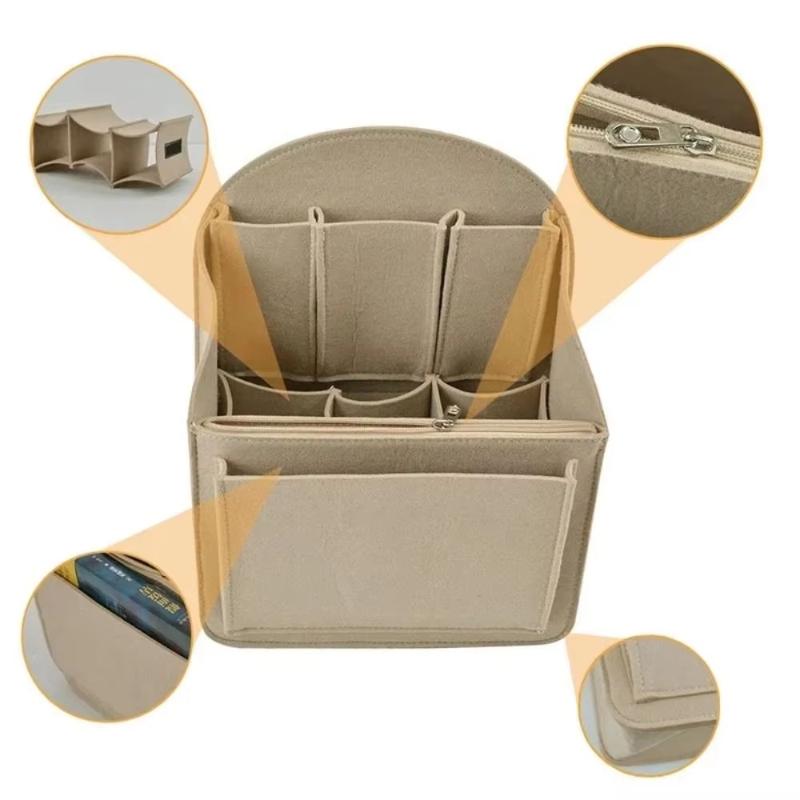 ポータブルバックパックフェルトインサート小型バッグ化粧品バッ - Backpack Insert Organizer のレビューと価格