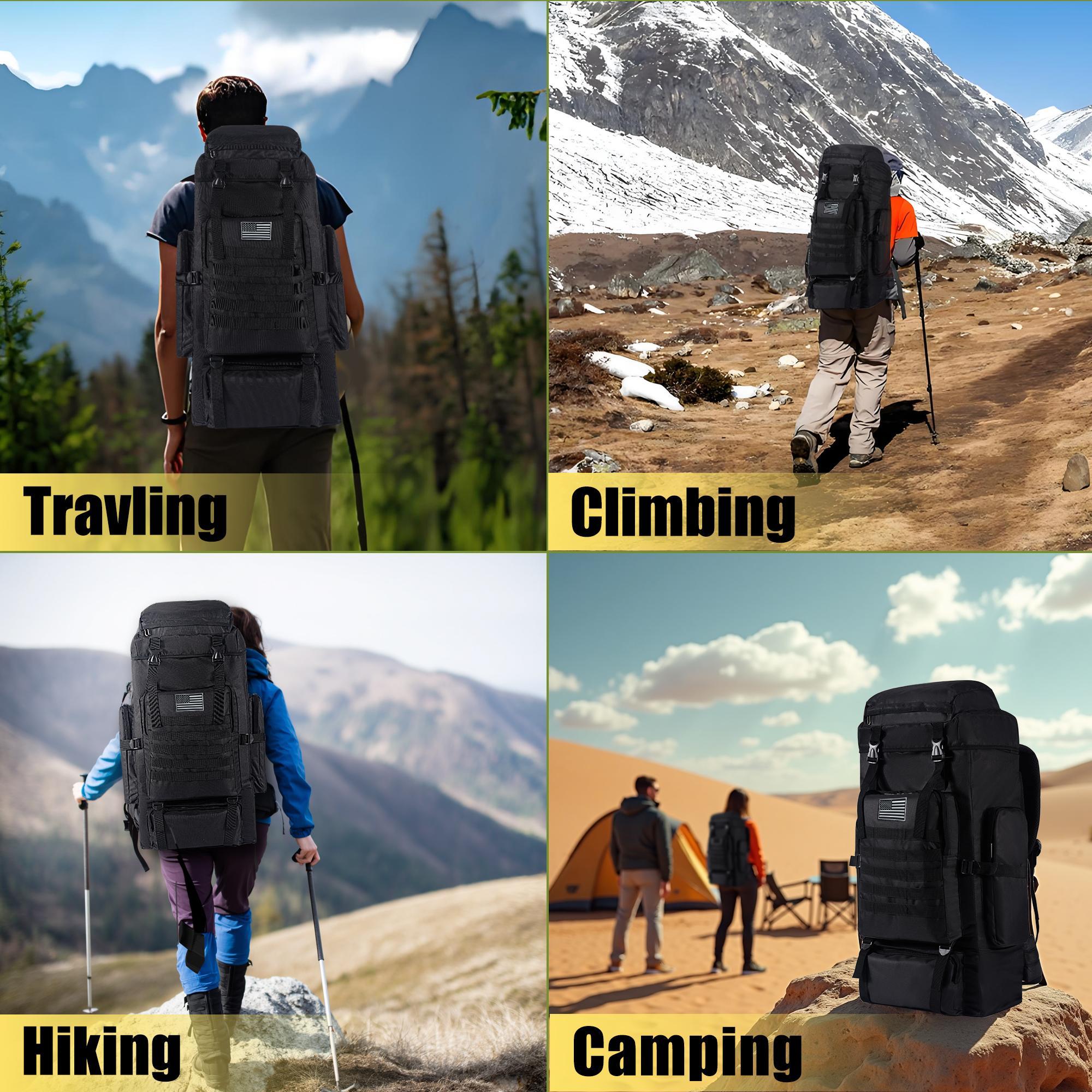 70L プロフェッショナルハイキングバックパック 大容量 人 - Hiking Backpack Waterproof のレビューと価格