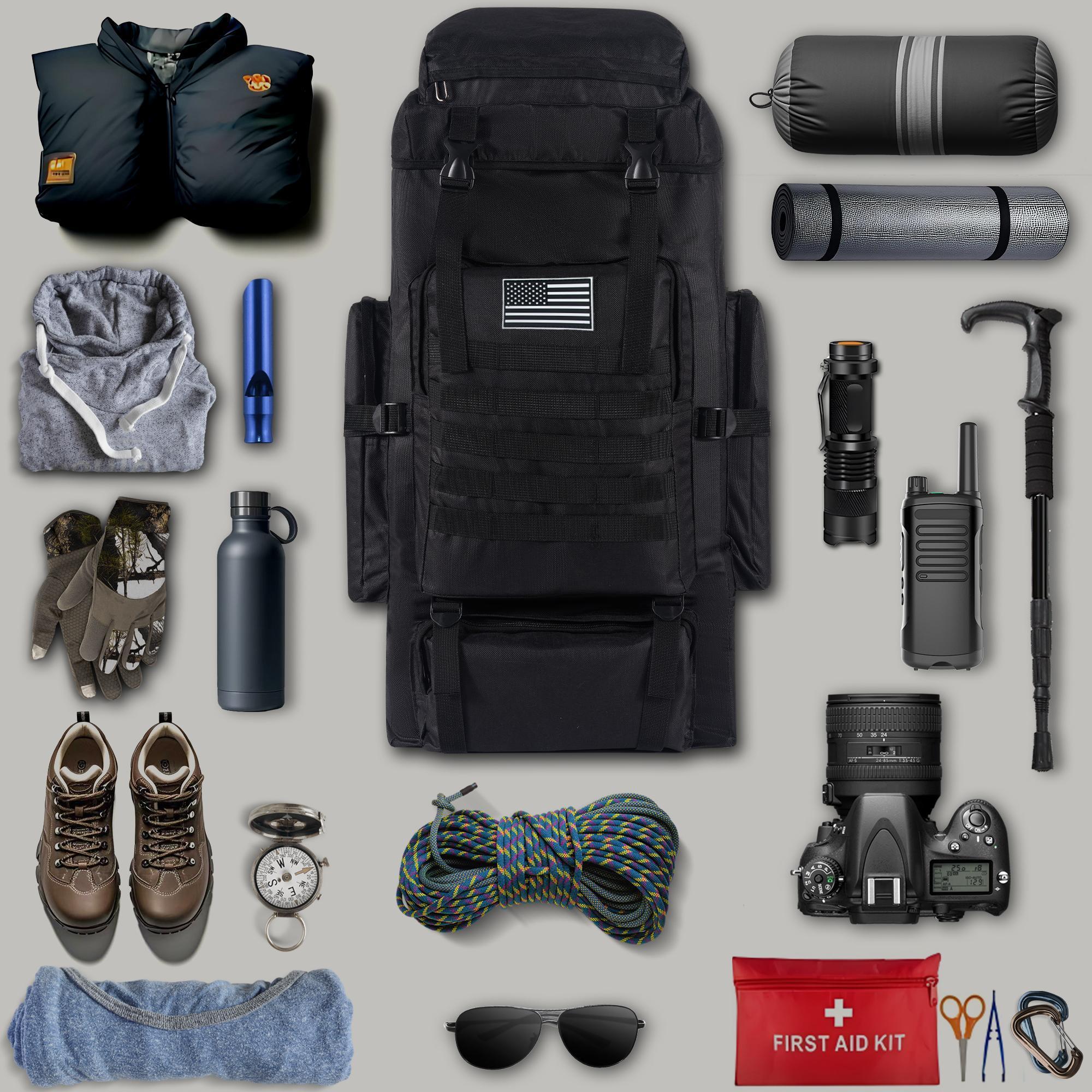 70L プロフェッショナルハイキングバックパック 大容量 人 - Hiking Backpack Waterproof のレビューと価格