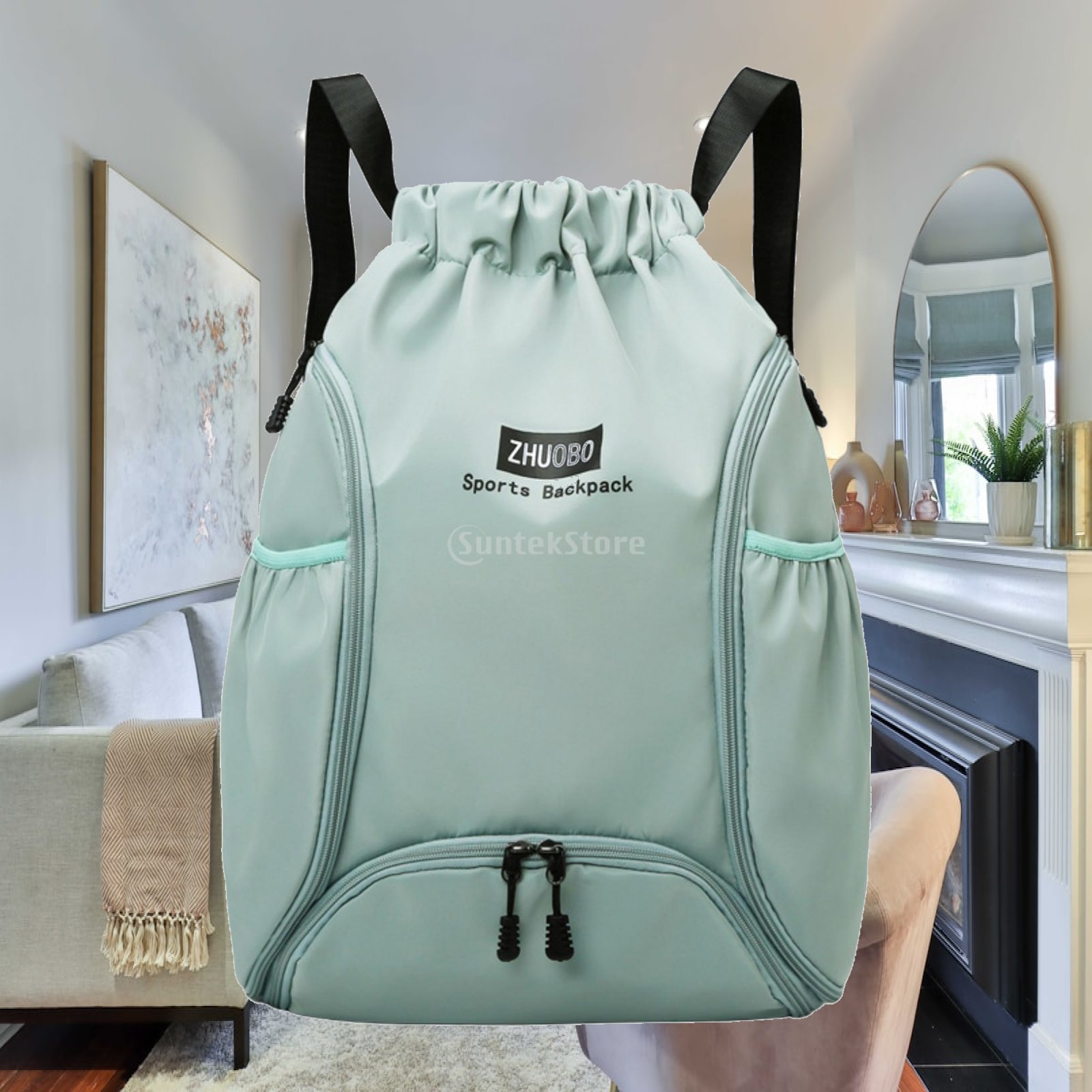 巾着式バスケットボールバックパックバッグ、調節可能なショルダ - Drawstring Gym Bag のレビューと価格