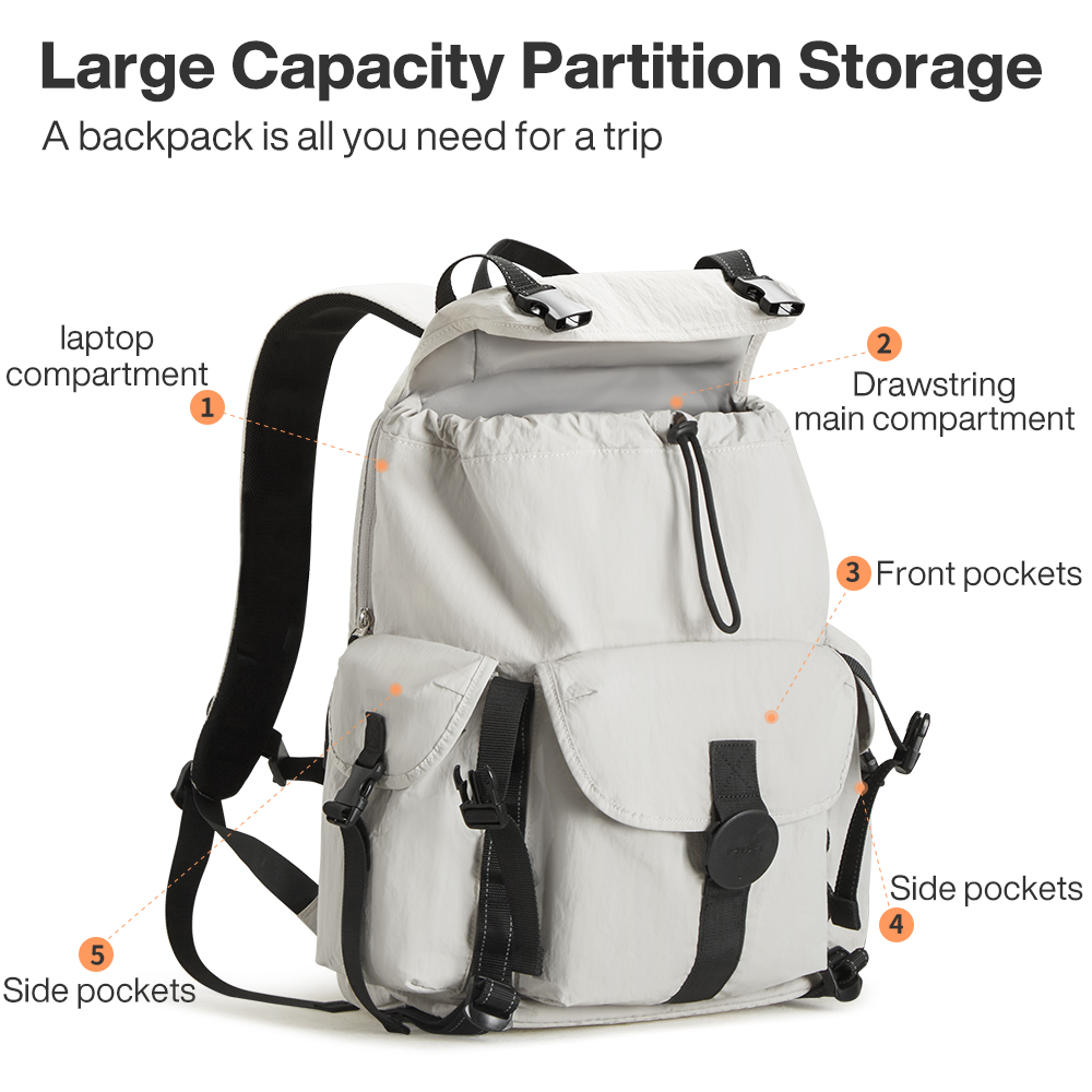 Mixiトラベルバックパック18インチ機内持ち込み可能ラップ - Hiking Backpack Waterproof のレビューと価格