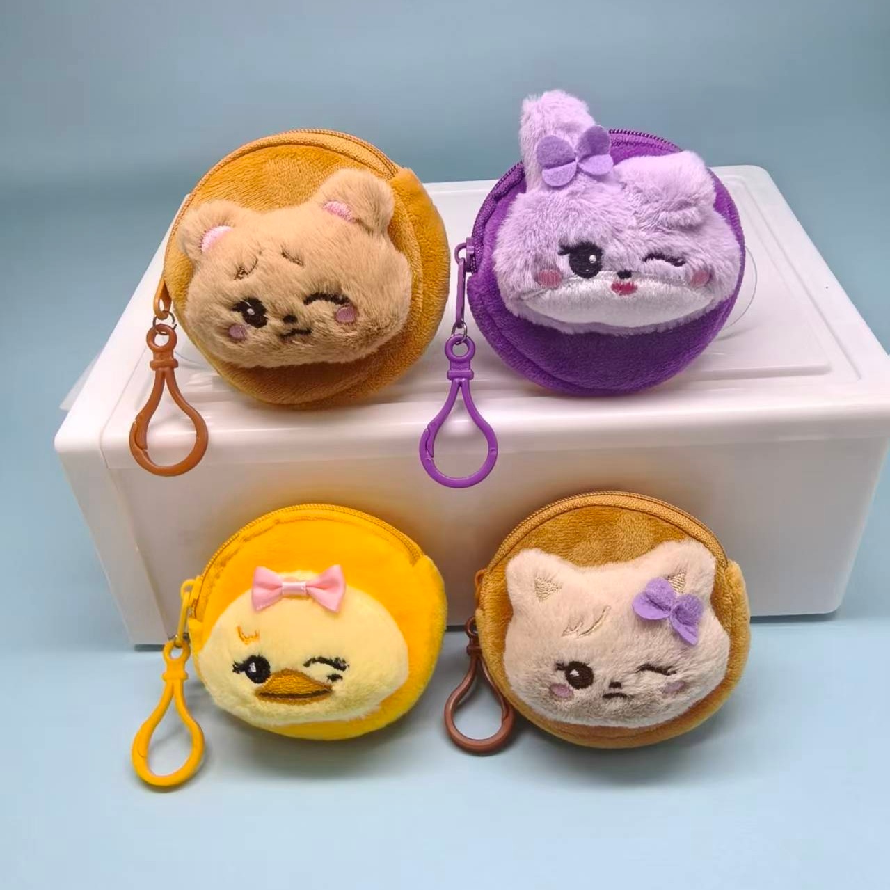 かわいいK-POP風リボン付きアヒル猫ウサギクマぬいぐるみミ - Mini Backpack Purse のレビューと価格