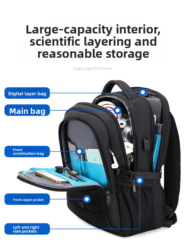 新しいカスタマイズ可能なロゴ入りバックパック メンズ 大容量 - Business Backpack Brief のレビューと価格