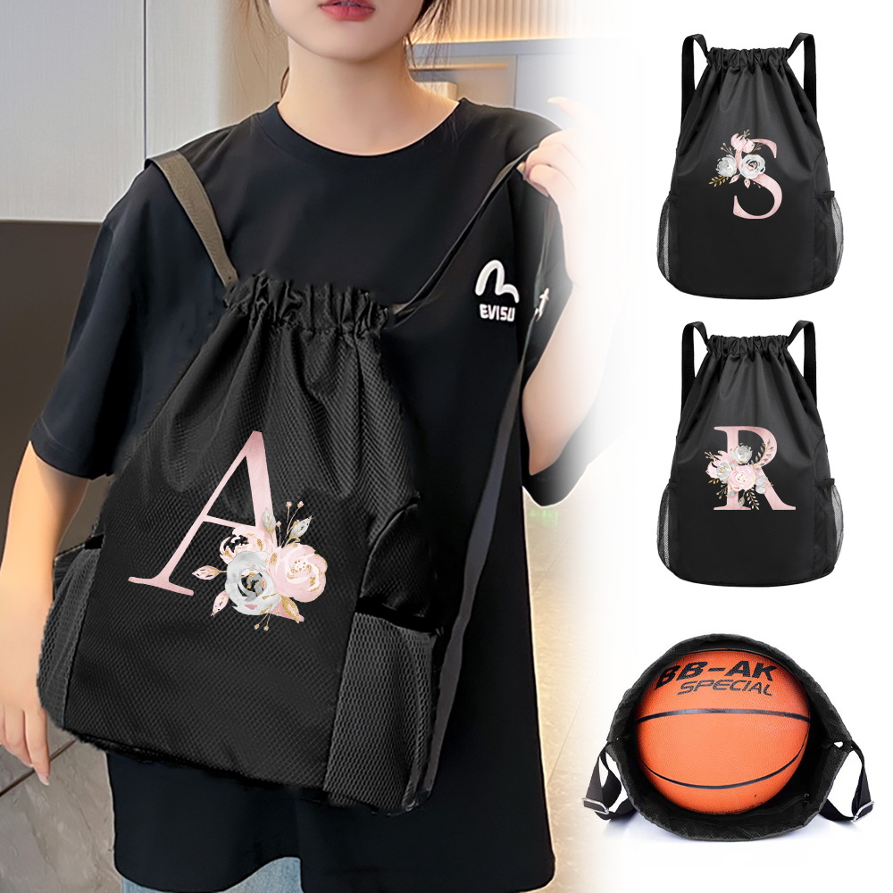 黒の巾着バッグ、ジム用バックパック、防水オックスフォード生地 - Drawstring Gym Bag のレビューと価格