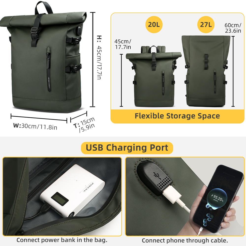 Heroic Knight メンズ バックパック アウトドア - Laptop Backpack 15.6 のレビューと価格