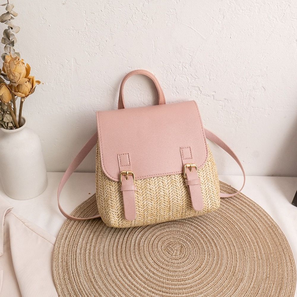 ファッションPUレザーストローバックパックレトロデザインヴィ - Leather Backpack Vintage のレビューと価格