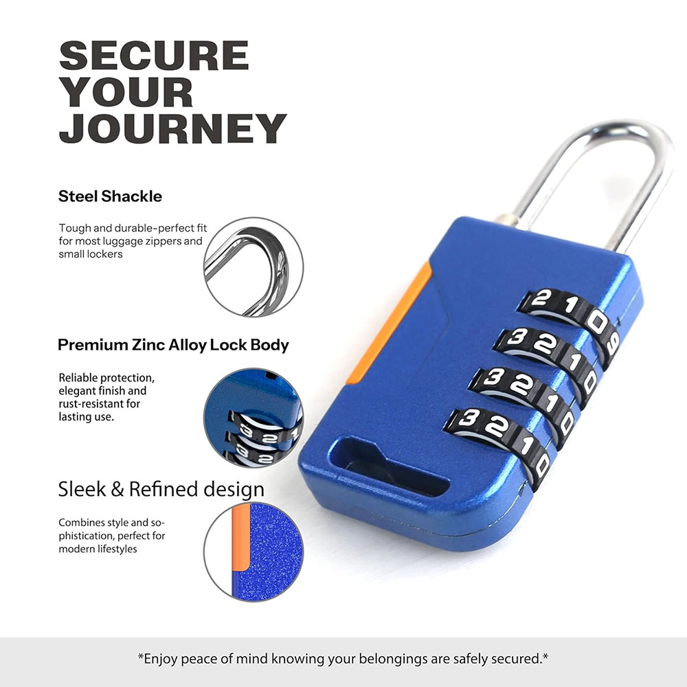 4桁のコンビネーション南京錠、格納式ケーブル付き、盗難防止税 - Travel Backpack Anti Theft のレビューと価格